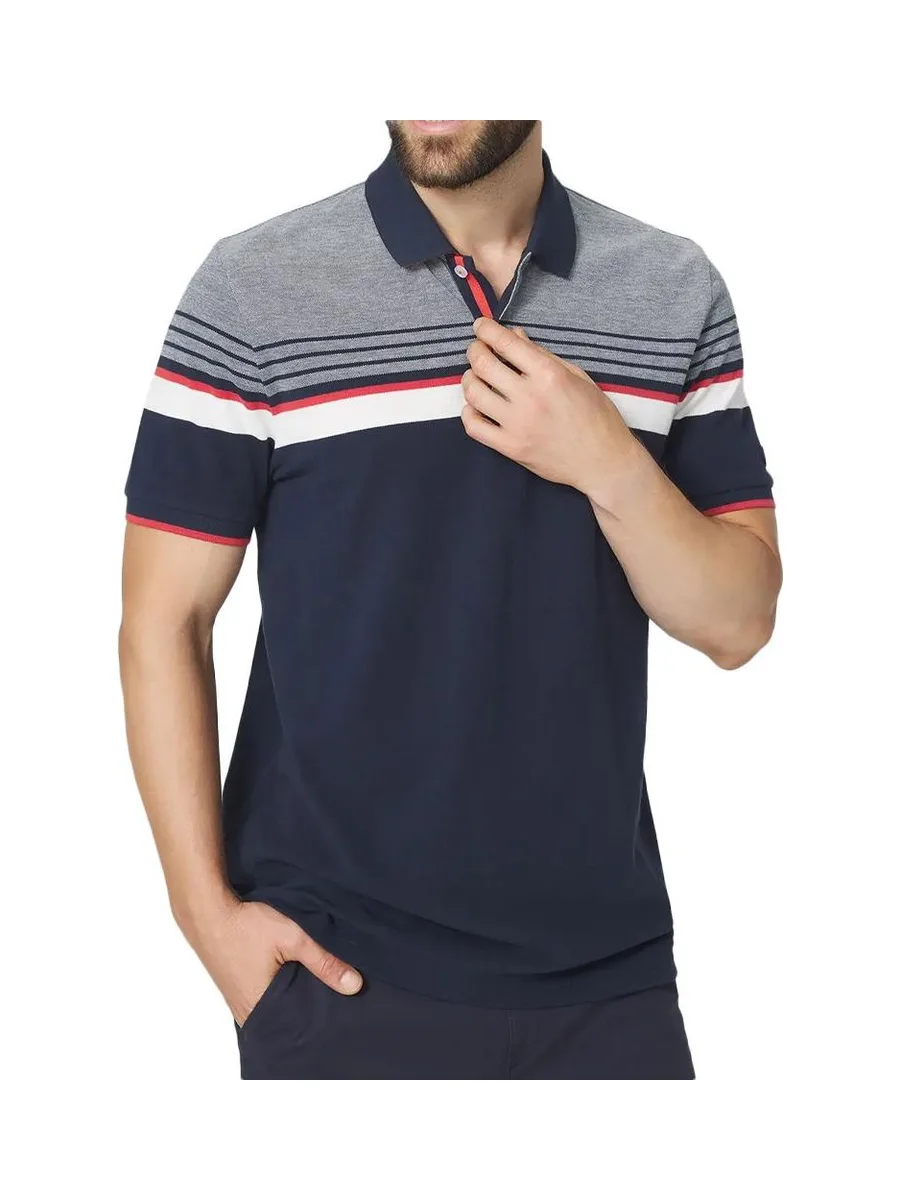 Polo Marine/Blanche/Rose Homme TBS ELTONPOL 2