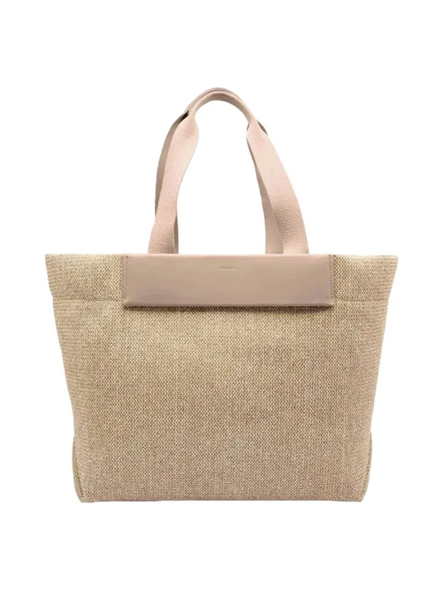 Sac Cabas Beige Raphia Femme Calvin Klein Jeans Ck Raffia 3