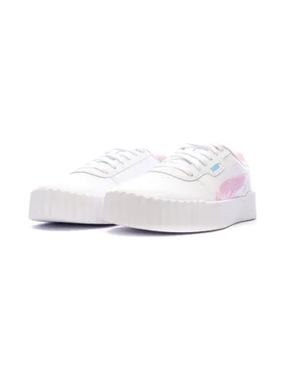 Baskets Blanc/Rose Fille Puma Carina 3.0 Jelly 6