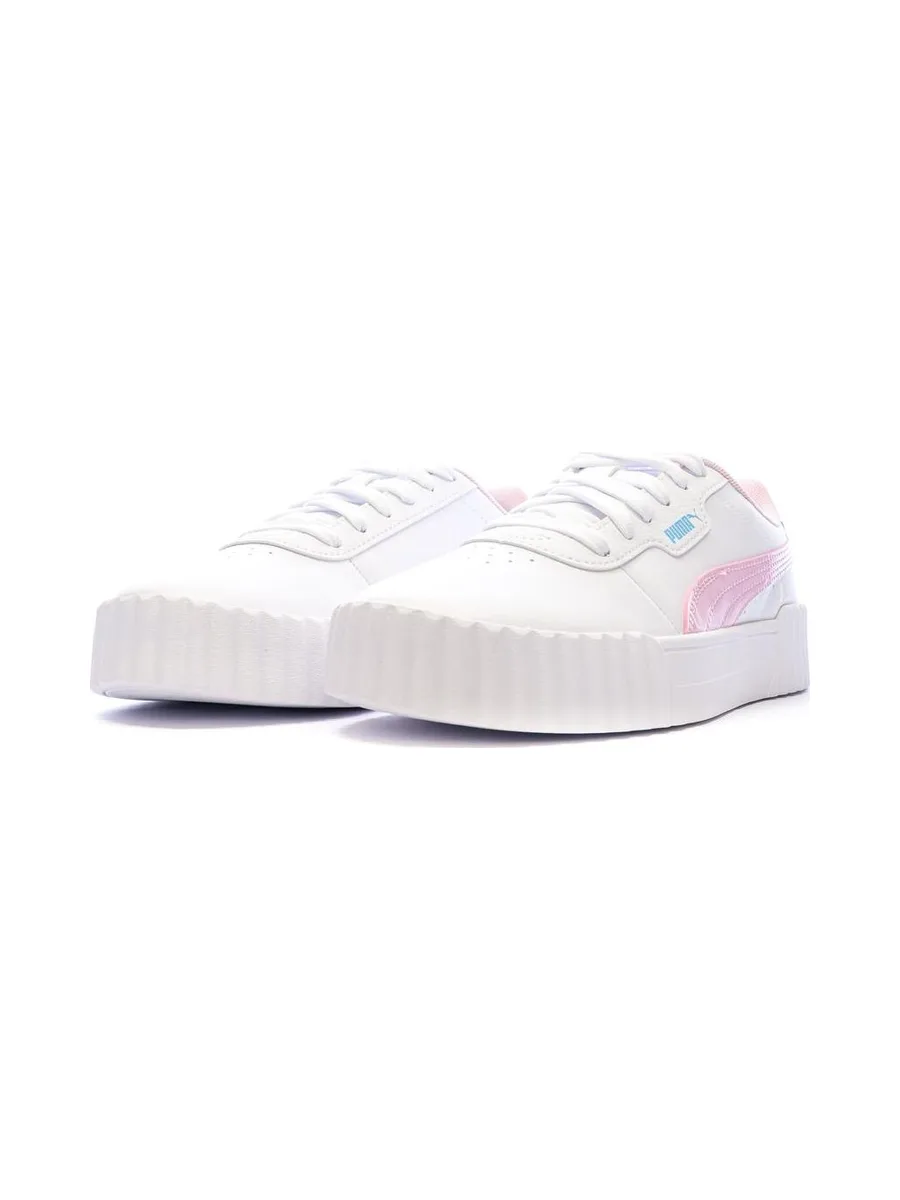 Baskets Blanc/Rose Fille Puma Carina 3.0 Jelly 7