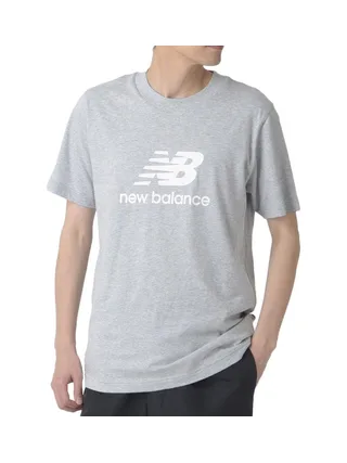 T-shirt Gris Homme New Balance Stacked Logo 1