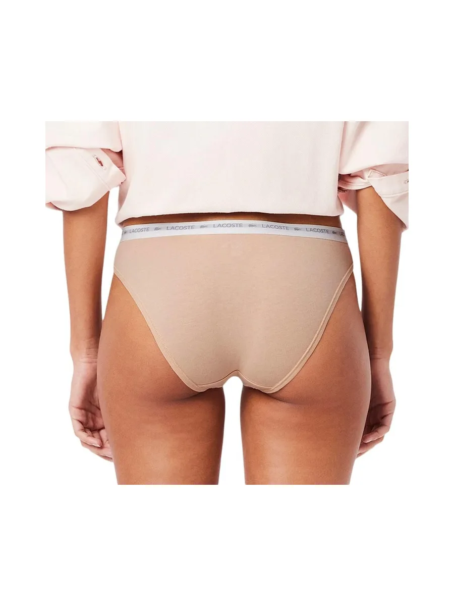 X3 Culottes Beige Femme Lacoste coton stretch 4
