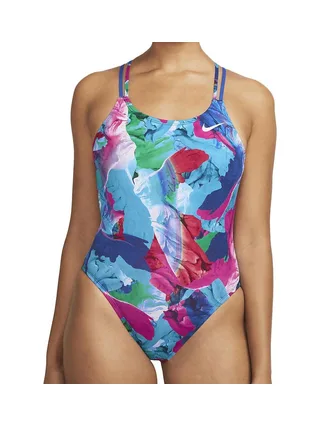 Maillot de bain 1 pièce Bleu/Rose Femme Nike Spiderback 1