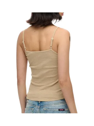 Débardeur Marron Clair Femme Superdry Fine 2