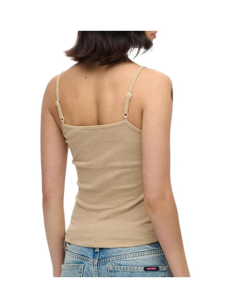Débardeur Marron Clair Femme Superdry Fine 3