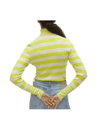 Pull Vert/Ecru Femme Vero Moda Maxine 2