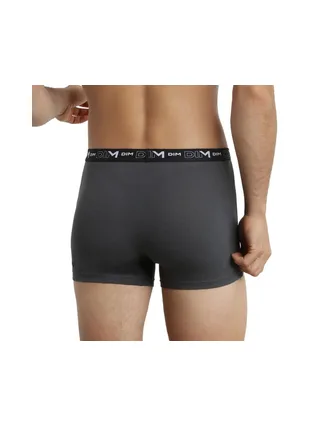 X3 Boxers Noir/Gris Homme Dim Coton Stretch - Taille 3