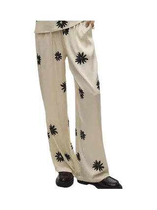 Pantalon fluide Satin Beige Femme Vero Moda Mroe 1