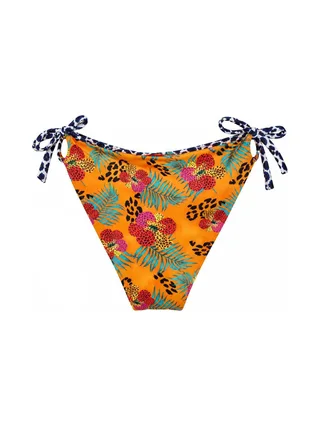 Bas de maillot de bain Réversible Orange/Noir Femme Grain de Sable Léopard 2