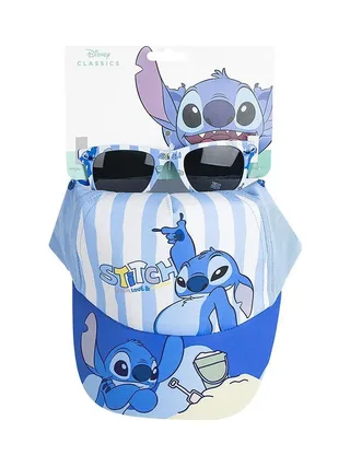 Kit Casquette + Lunette de Soleil Bleu à Rayures Enfant Sport Zone Stitch 1