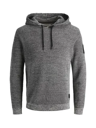 Pull Capuche Gris Homme Jack & Jones badge Knit 3