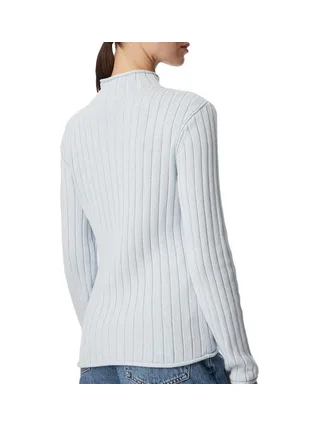 Pull Bleu Clair Femme Calvin Klein Jeans Woven Label 2