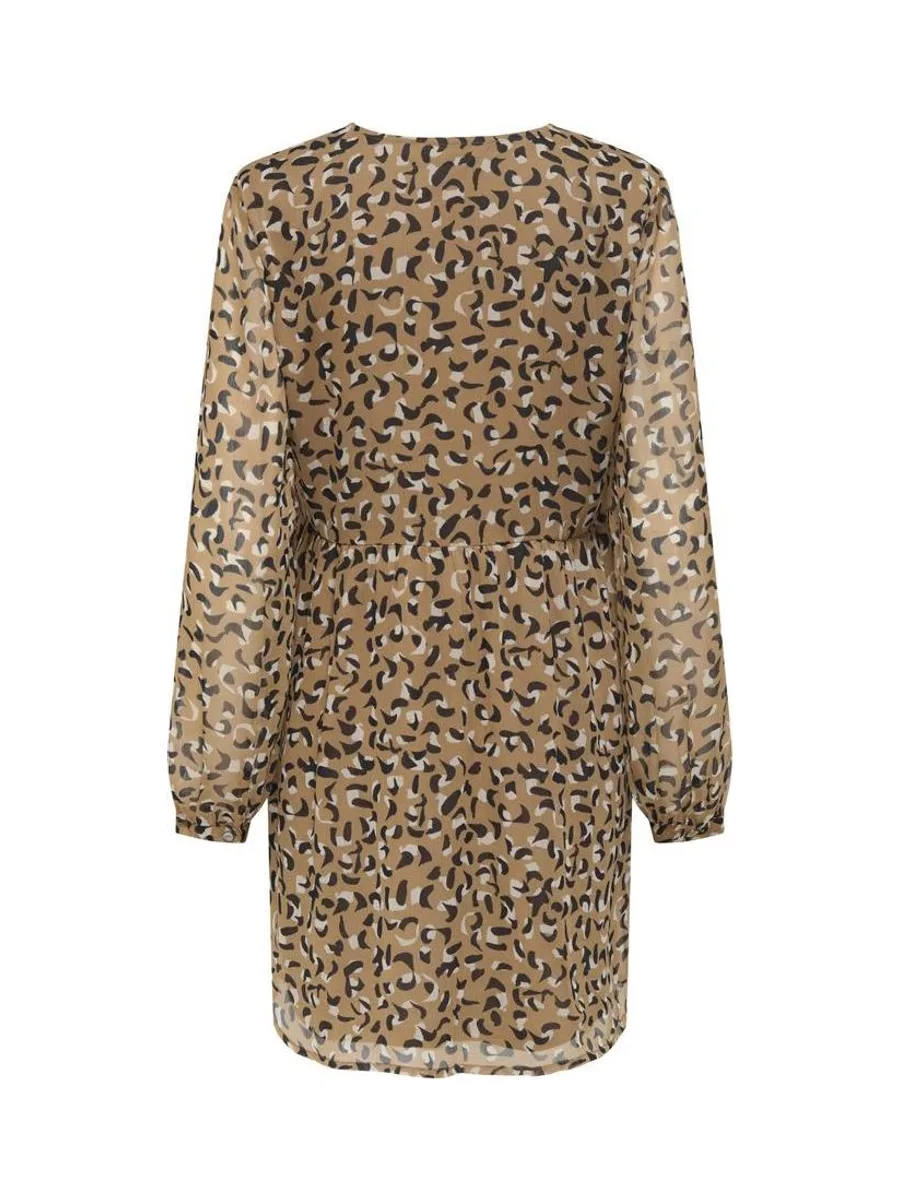 Robe Beige/Orange Femme Only Button 3