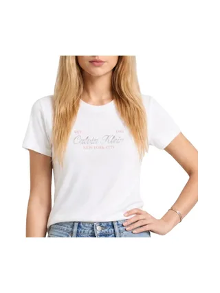 T-Shirt Blanc Femme Calvin Klein Jeans Classic Script 1