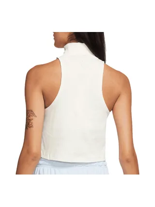 Débardeur Crop Blanc Femme Nike Mock 2