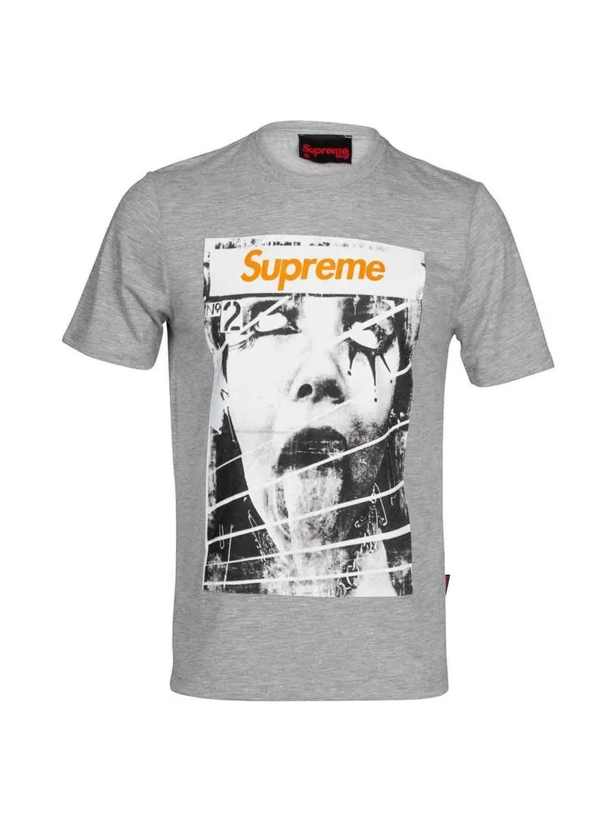 T-shirt Gris Homme Supreme Grip Magazine 2