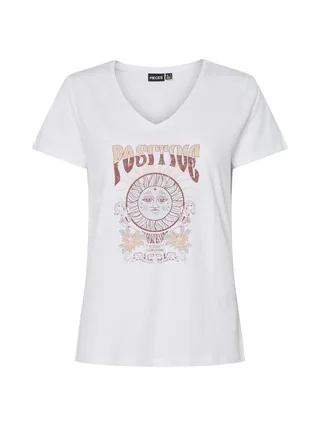 T-Shirt Blanc Femme Pieces Briella 1