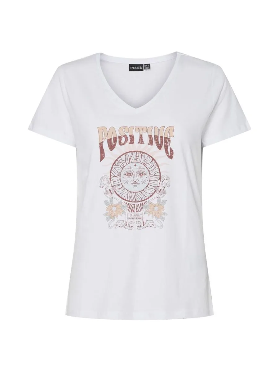 T-Shirt Blanc Femme Pieces Briella 2
