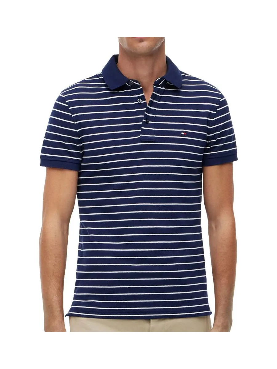Polo Marine/Blanche Homme Tommy Hilfiger 1985 2