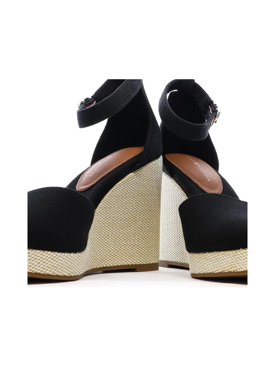 Sandales Noires Femme Tommy Hilfiger Wedges 8