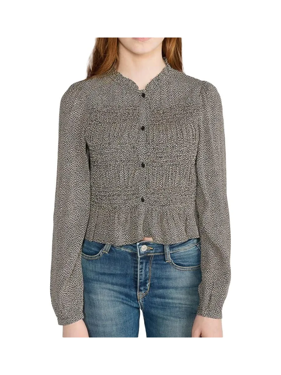 Chemise Manches Longues Noir/Beige Fille Le Temps Des Cerises Izzy 1
