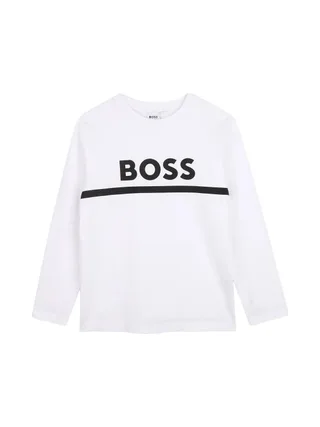 T-Shirt Manches Longues Blanc Garçon Hugo Boss J52702 1