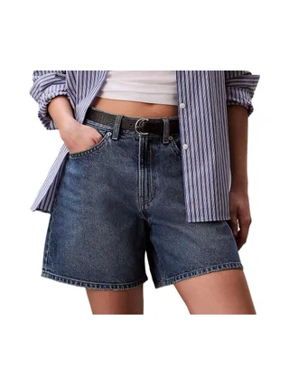 Short Bleu Femme Calvin Klein Jeans Rise Aline 1