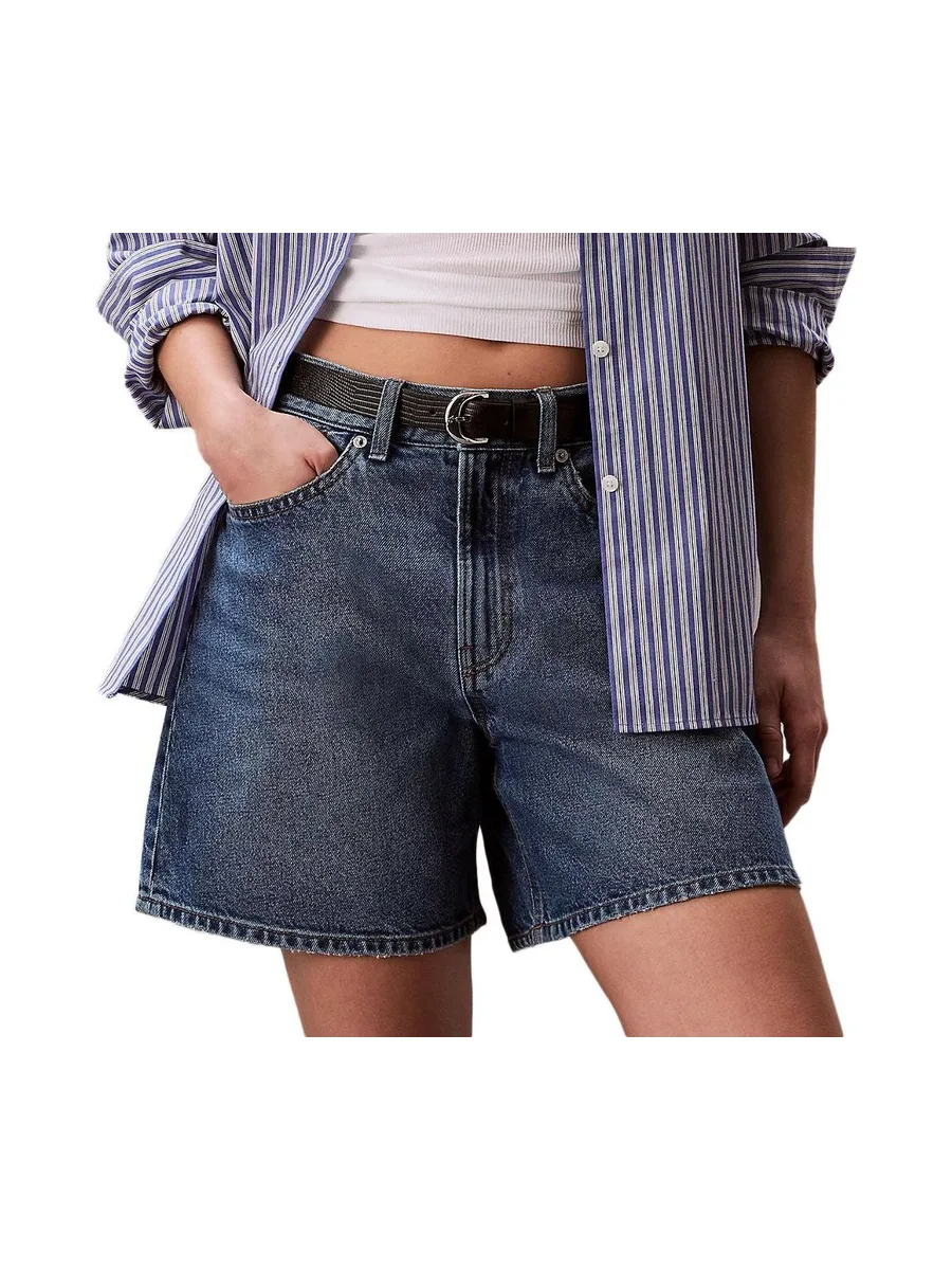 Short Bleu Femme Calvin Klein Jeans Rise Aline 2