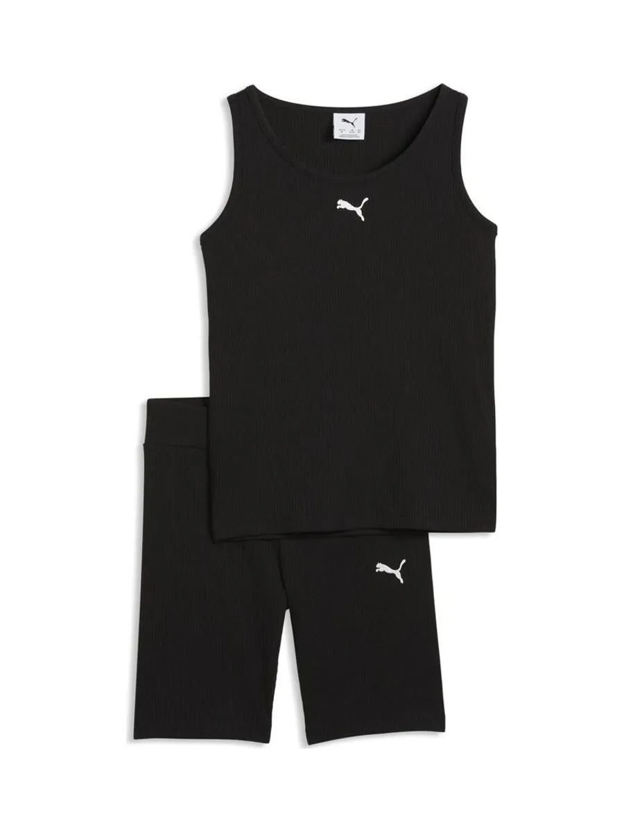 Ensemble Noir Fille Puma Ess Elevated Rib Tan 2