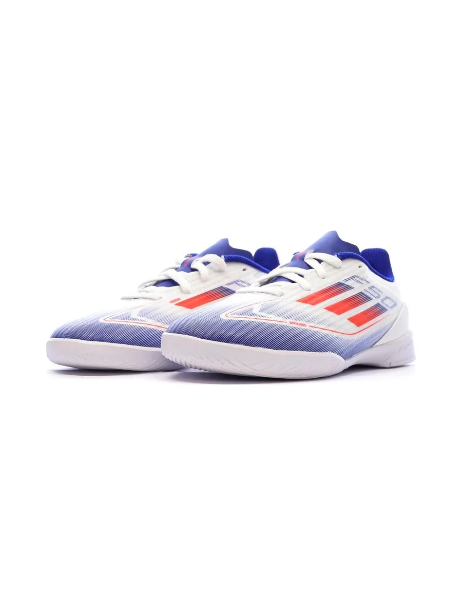 Chaussures de futsal Blanches/Bleu Garçon Adidas F50 League 7