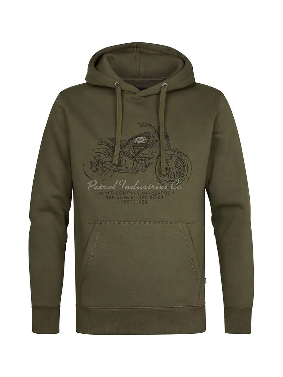 Sweat à Capuche Kaki Homme Petrol Industries Print 2