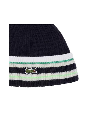 Bonnet Marine/Blanc/Vert Homme Lacoste flour 2