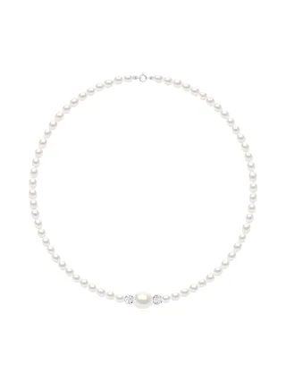 Collier Perles de Culture d'Eau Douce Baroques 11-12 mm — Argent 925 Millièmes Rhodié — 42 cm 1
