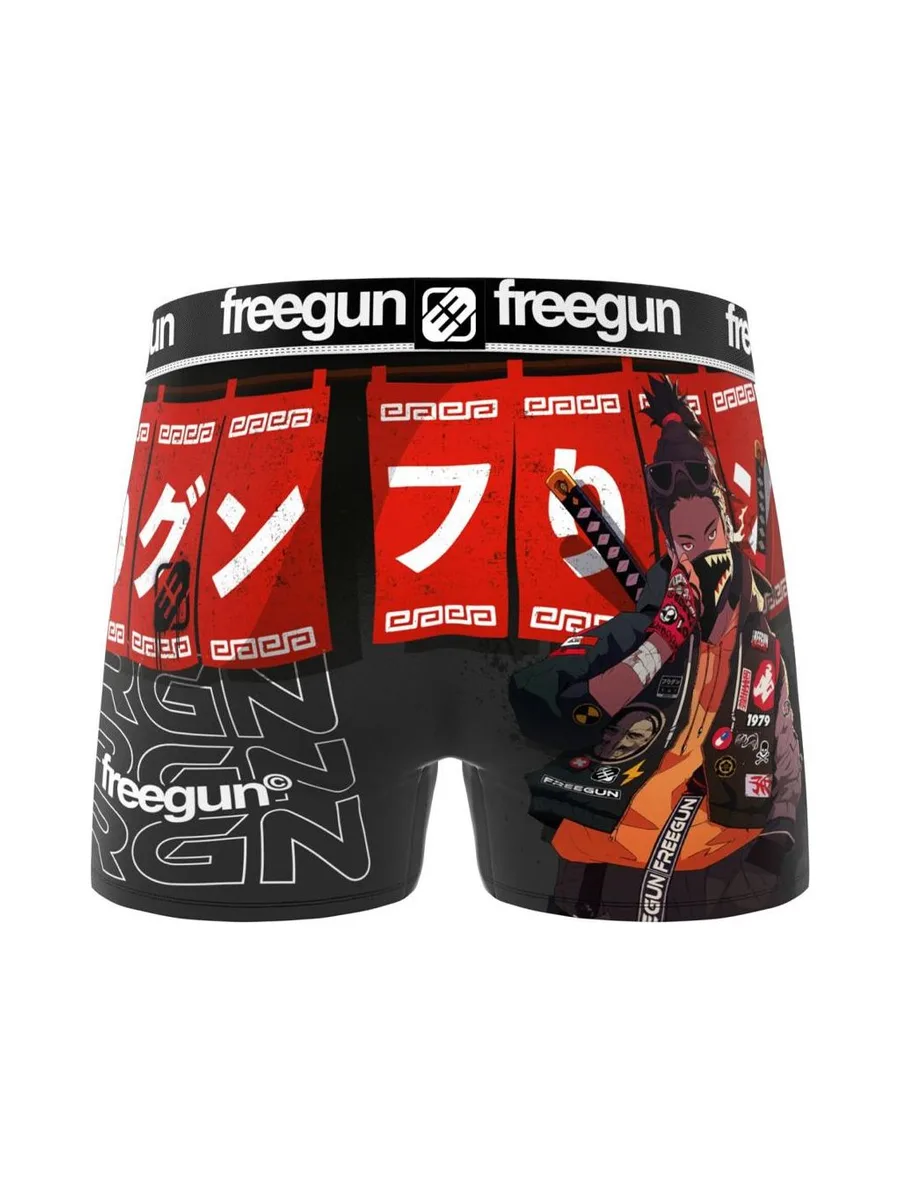 Boxer Noir/Rouge Homme Freegun FGPA97 3