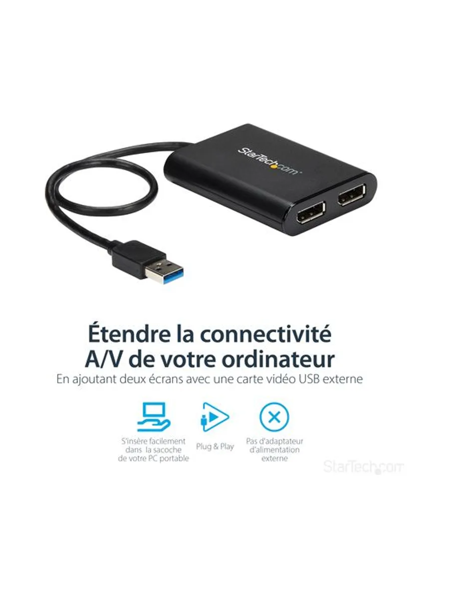 Adapter USB to Dual DisplayPort 4K 60Hz 9