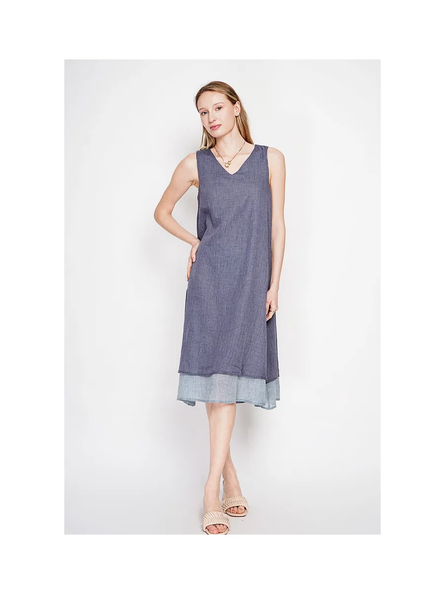 Robes doublé décontractées col v  S/M 12