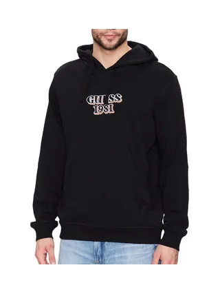 Sweat à Capuche Noir Homme Guess Embro 1