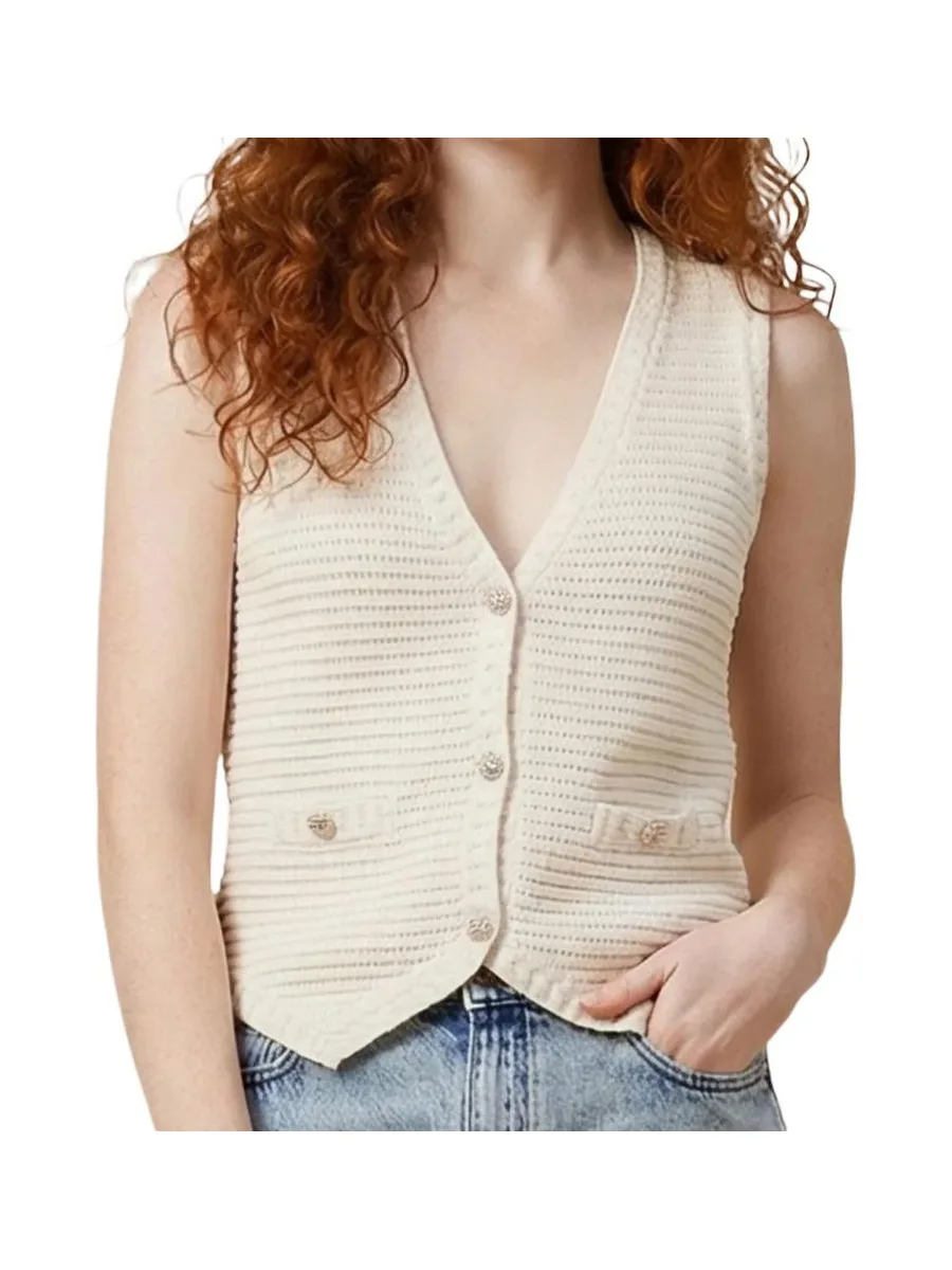 Gilet sans manches ivoire femme Morgan Coton 100% 2