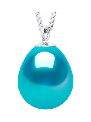 Collier Maille Vénitienne Véritable Perle d'Eau Douce 9-10 mm — Argent 925 Millièmes Rhodié — 42 cm 1