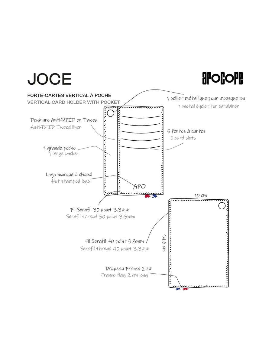 JOCE - Porte-cartes vertical à poche en liège - Naturel 61