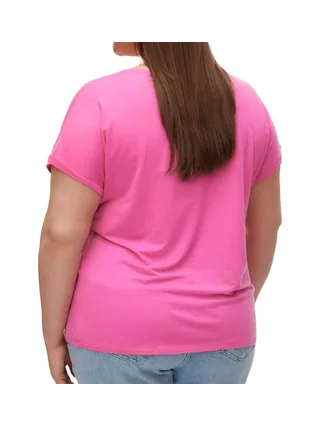 T-shirt Rose Fushia Femme Vero Moda Aya Curve 2