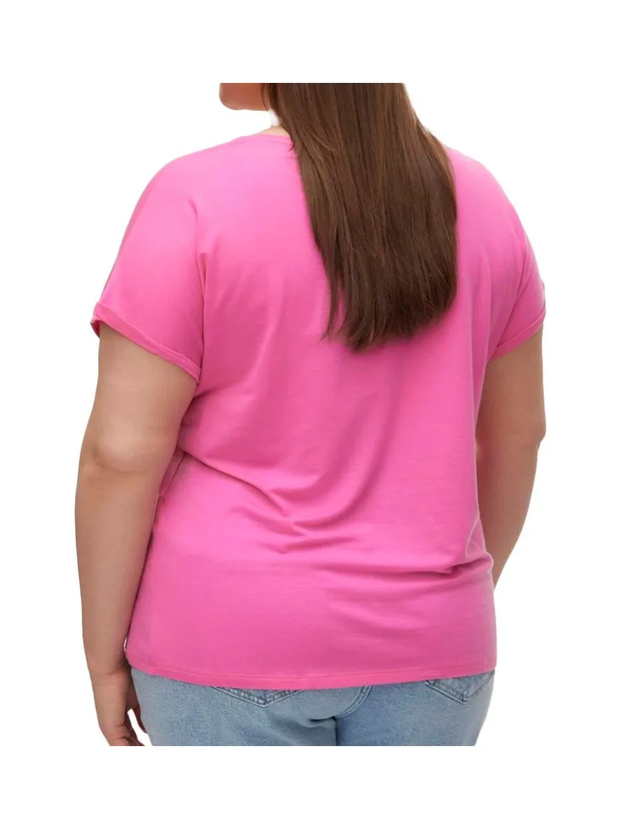 T-shirt Rose Fushia Femme Vero Moda Aya Curve 2