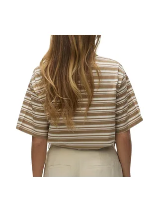 Polo Marron/Blanc Femme Vero Moda Awmaren 2/4 2