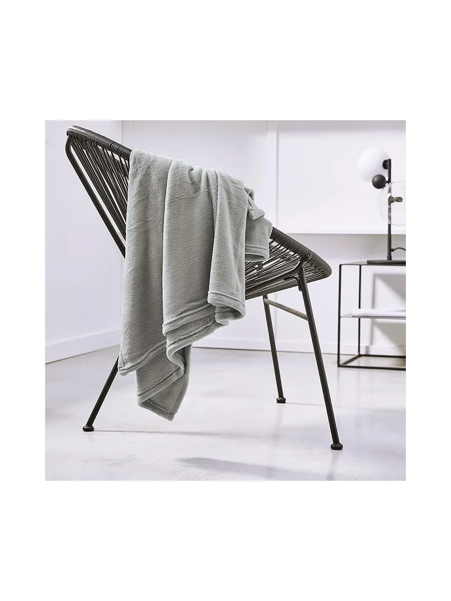 Plaid Gris Today Plaid Xl Moelleux 150x200 3