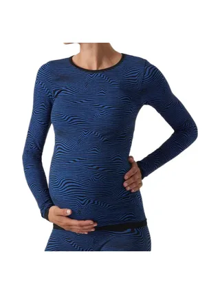 T-shirt Manches Longues Bleu Femme Mamalicious Kenya 1