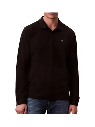 Polo Manches longues Noir Foncé Homme Calvin Klein Casual Pique 1