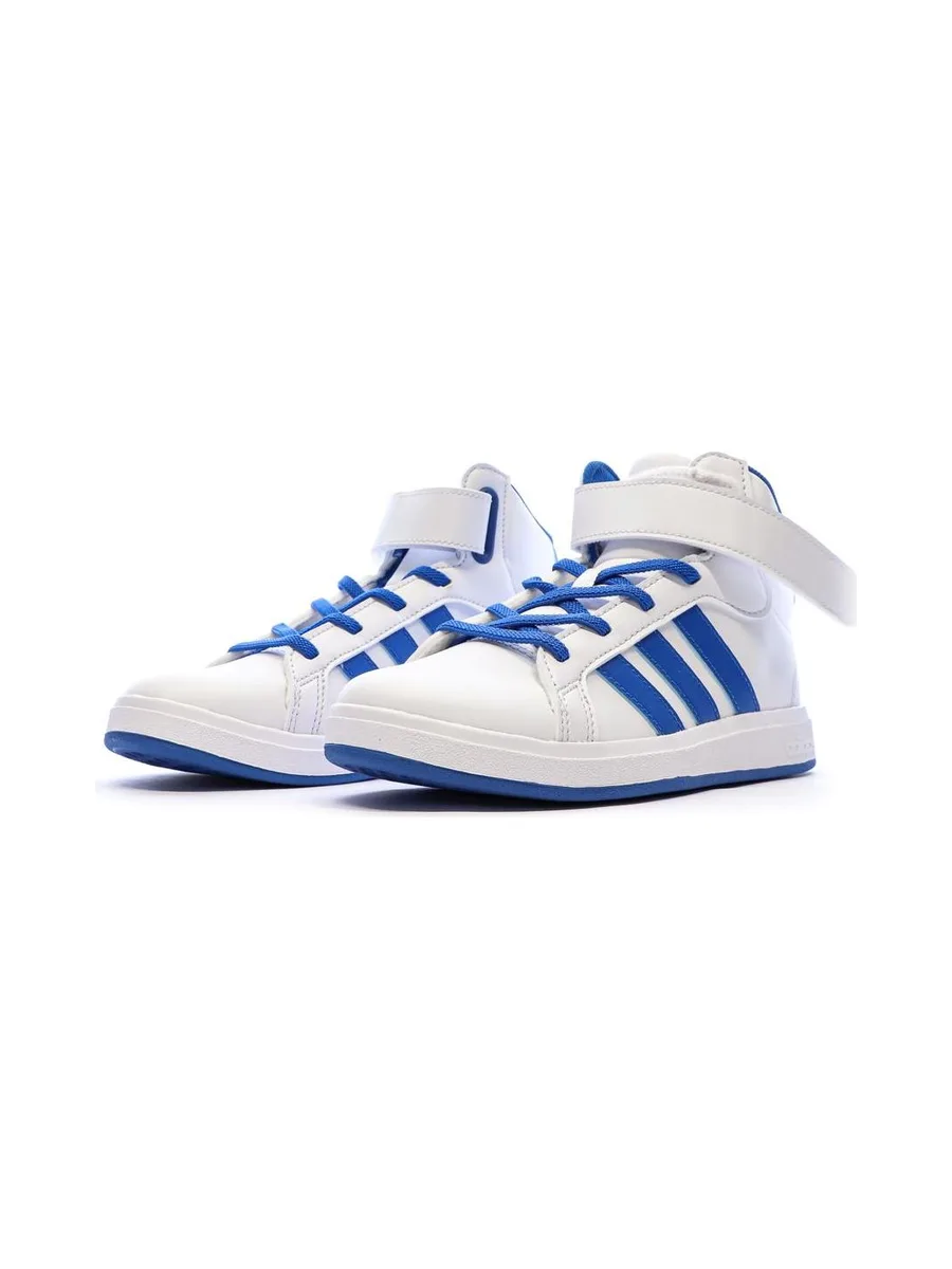 Baskets Blanche/Bleu Garçon Adidas Grand Court Mid K 6