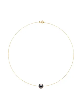 Collier Véritable Perle de Tahiti Ronde 10-11 mm — Or Jaune 375 Millièmes — 42 cm 1