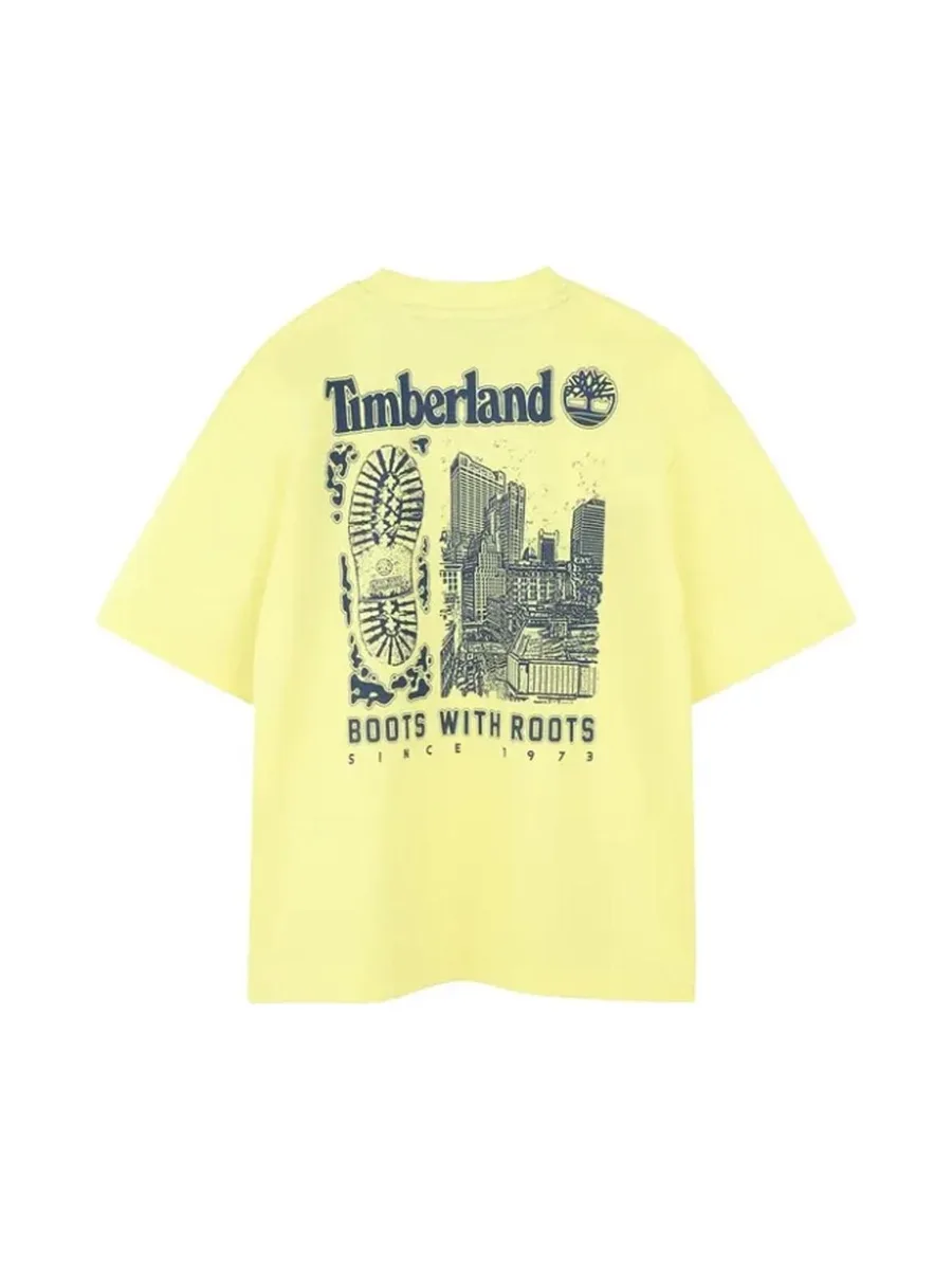 T-Shirt Jaune Garçon Timberland T60429 3