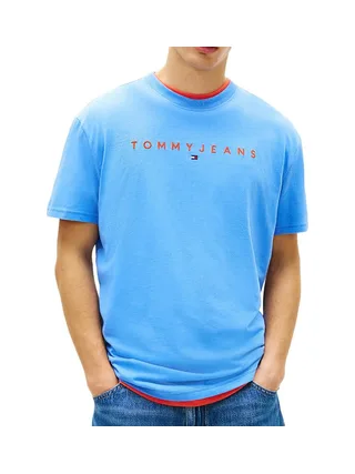T-Shirt Bleu/Rouge Homme Tommy Hilfiger Reg Linearss 1